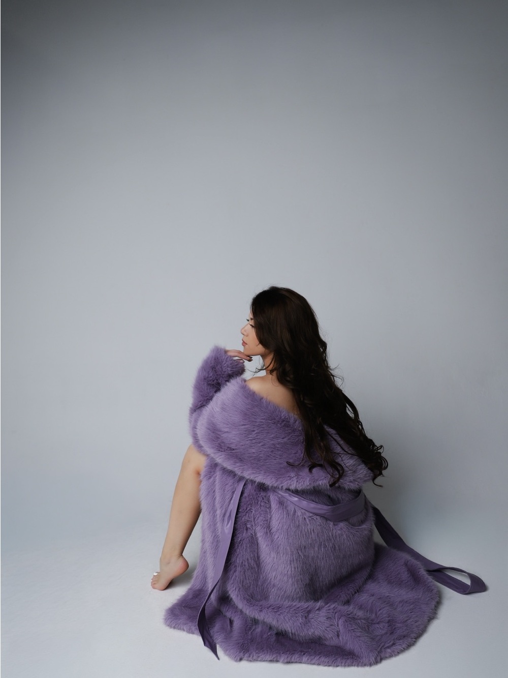 Fashion Nova Lavender Faux Fur Coat